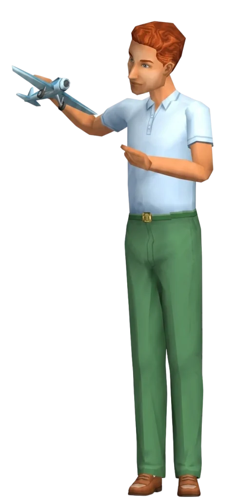The Sims - Sim with Model Airplane Render