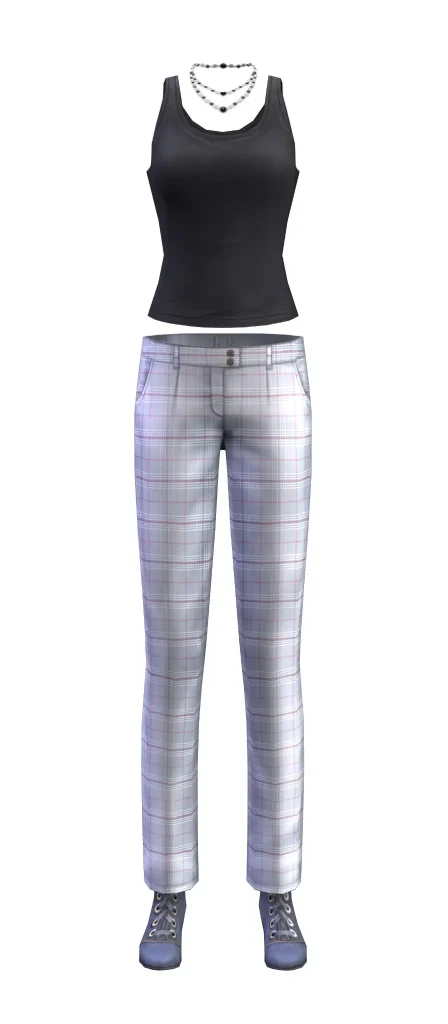 the-sims-2-hm-fashion-black-tank-grey-plaid-pants-outfit-render