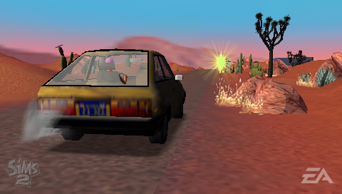 the-sims-2-psp-desert-road-driving-gameplay-screenshot