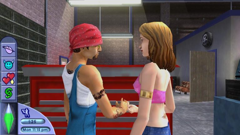 the-sims-2-psp-garage-conversation-screenshot