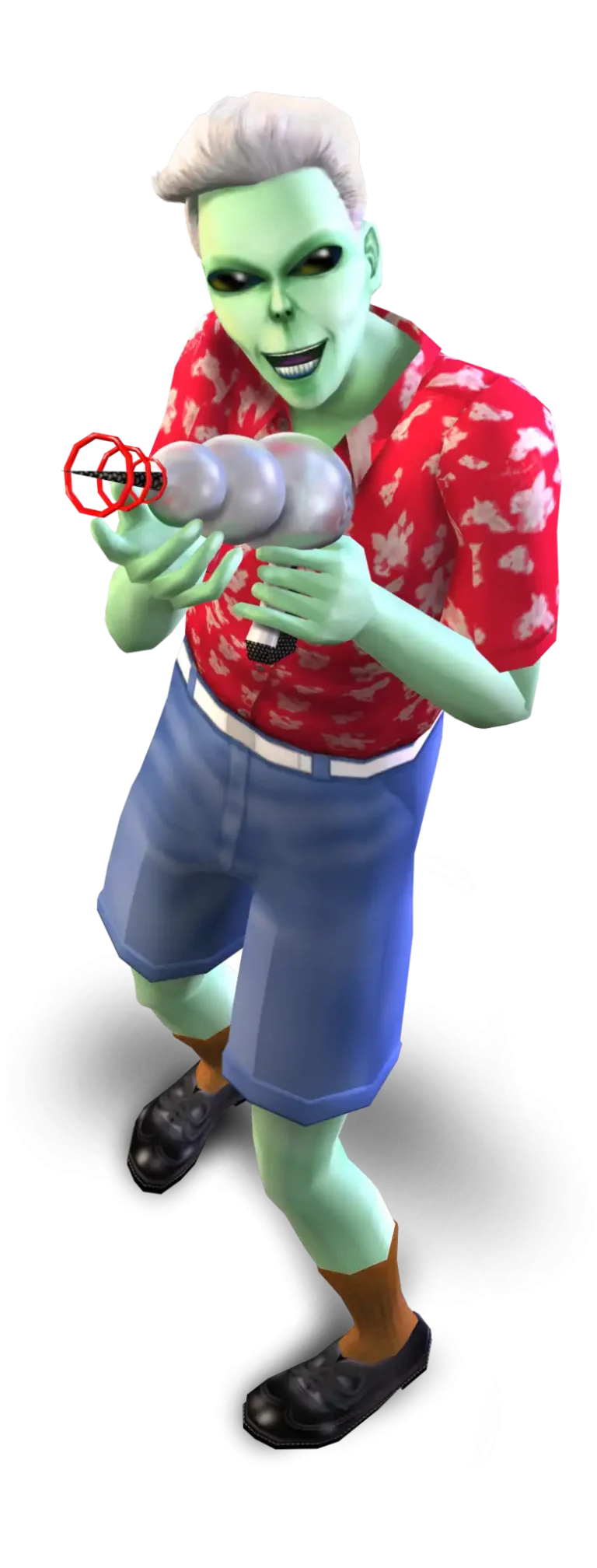 the-sims-2-psp-green-alien-ray-gun-render