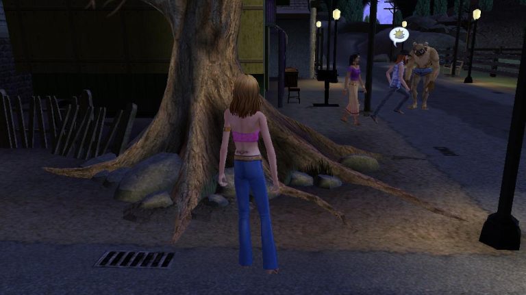 the-sims-2-psp-night-street-creature-encounter-screenshot