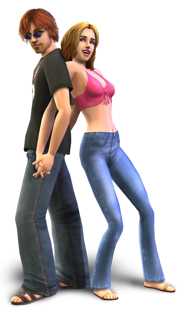the-sims-2-psp-young-couple-back-to-back-render