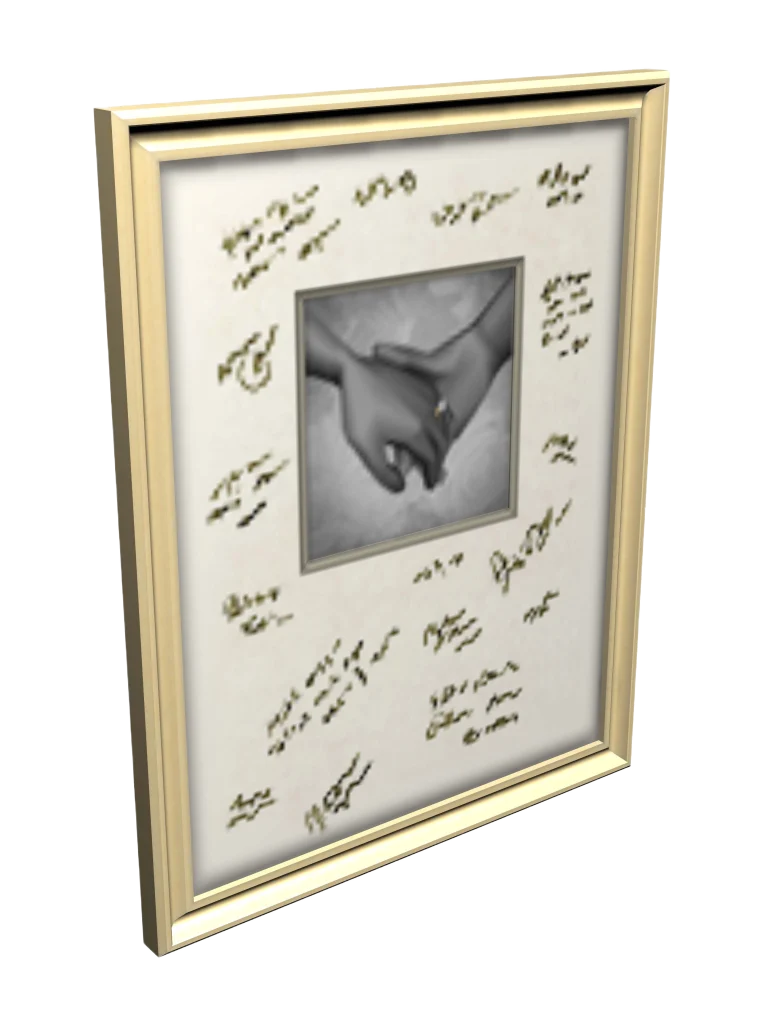 the-sims-2-celebration-render-framed-wedding-photo-and-signatures