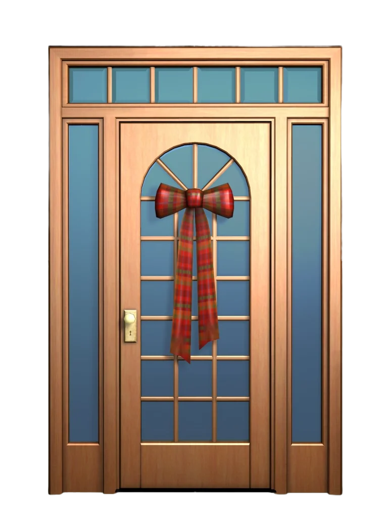 the-sims-2-happy-holiday-stuff-render-front-door-with-red-holiday-bow