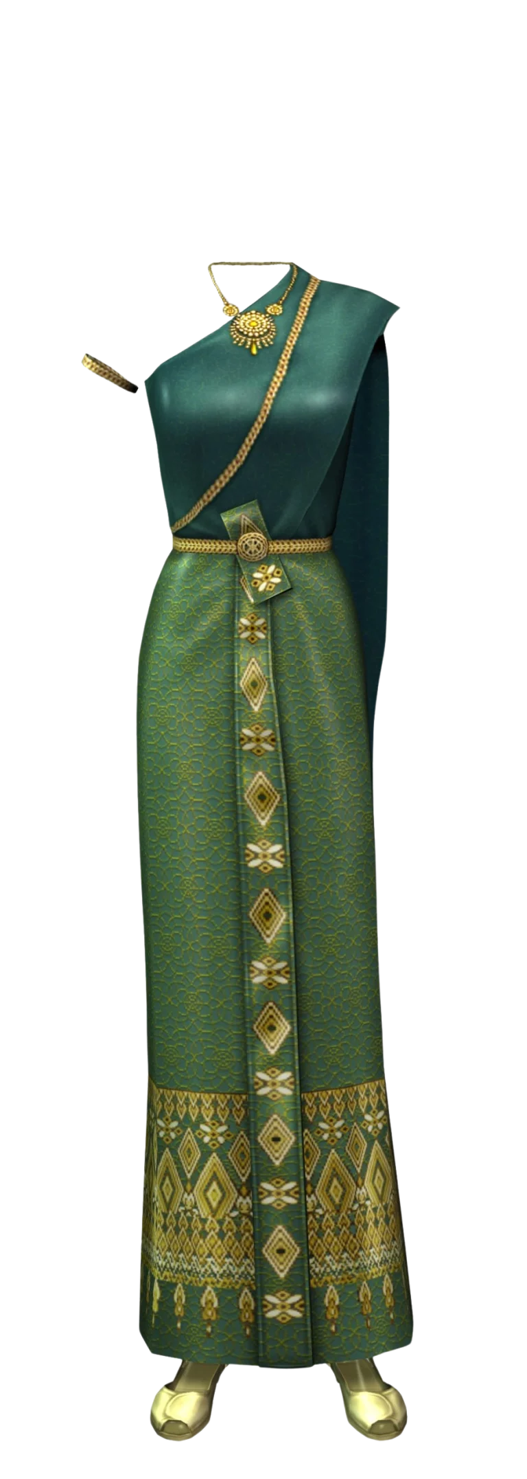 the-sims-2-happy-holiday-stuff-render-green-formal-asian-dress