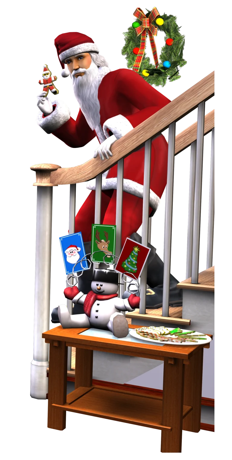 the-sims-2-happy-holiday-stuff-render-santa-hanging-holiday-cards