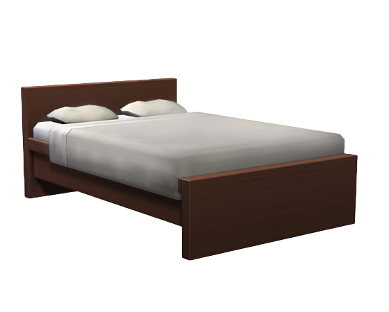 the-sims-2-ikea-home-stuff-render-dark-wood-double-bed-with-gray-bedding