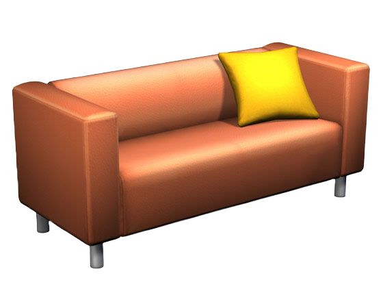 the-sims-2-ikea-home-stuff-render-orange-loveseat-with-yellow-pillow