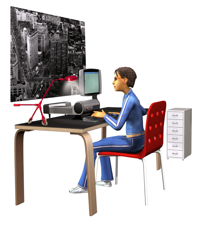 the-sims-2-ikea-home-stuff-render-woman-using-computer-at-desk