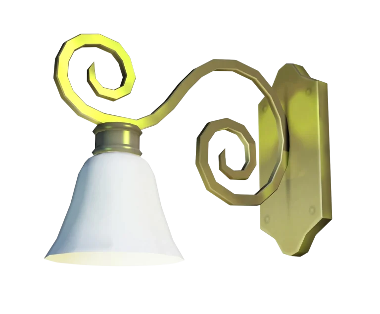 the-sims-2-kitchen-and-bath-interior-design-render-brass-scroll-wall-lamp