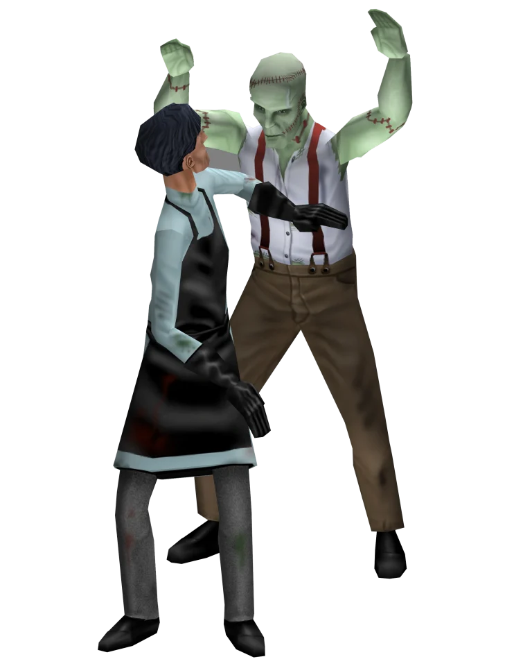 the-sims-livin-large-render-zombie-confronting-housemaid