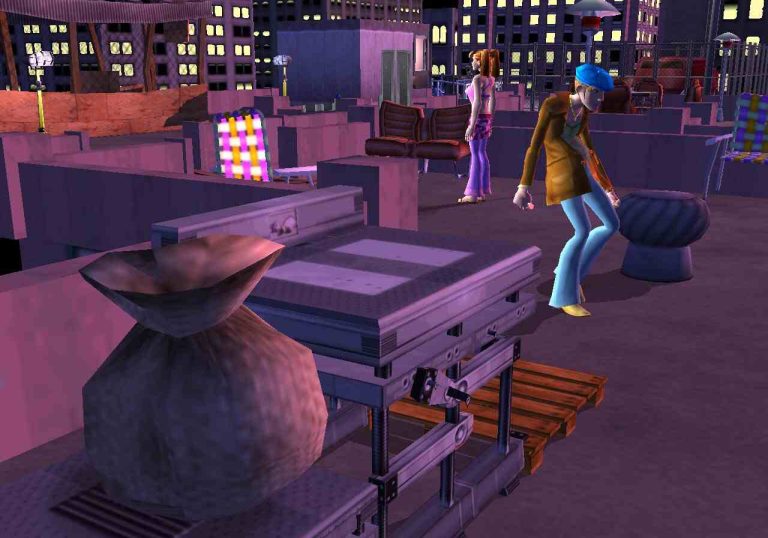 the-urbz-sims-in-the-city-console-screenshot-roof-ferret-bag