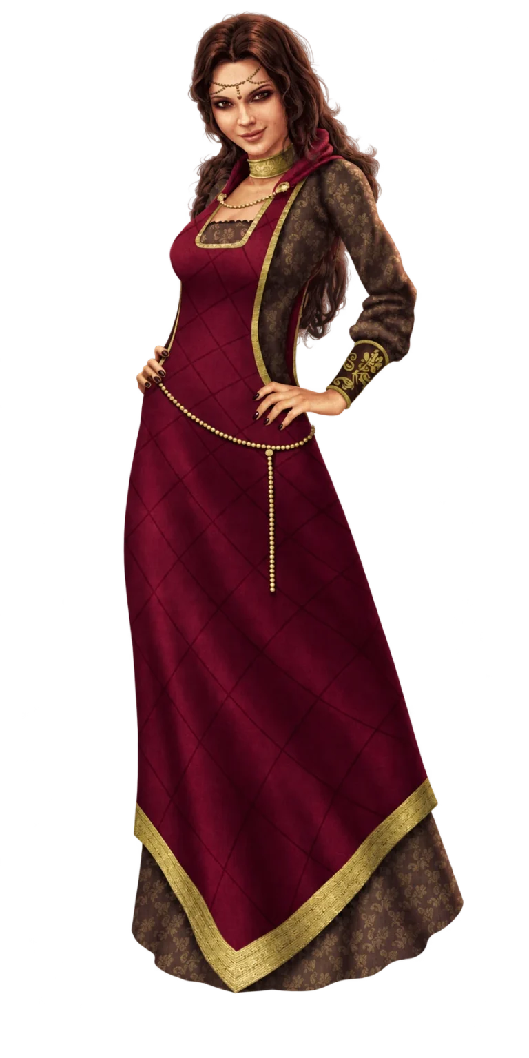 the-sims-medieval-burgundy-noble-gown-render